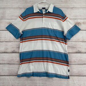 Patagonia Squeaky Clean Organic Cotton‎ Polo Shirt Men's XL White/Blue/Orange